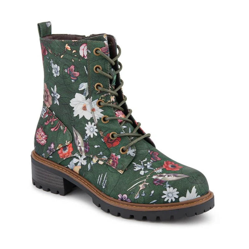 Wide-Fit Lace-Up Ankle Boots - PINYI42009 / 328 218