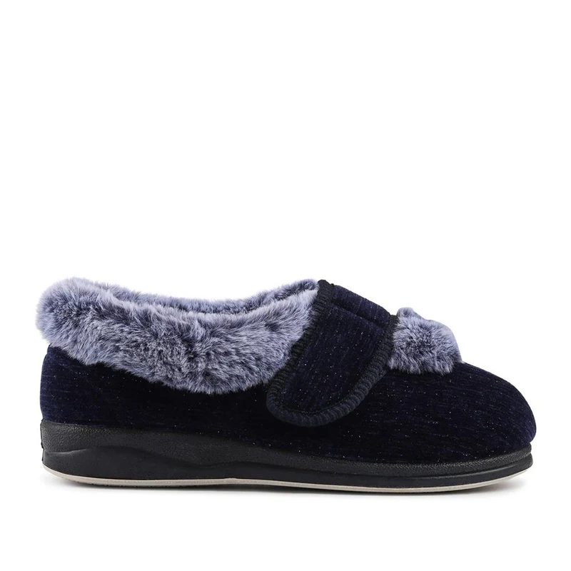 EasyFit Extra Wide Touch Fasten Slippers - SKYE / 327 937 - Navy