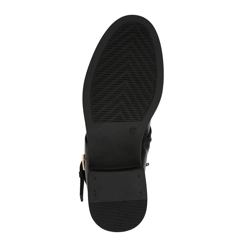 Buckled Calf-Length Boots - WBINS40109 / 325 985 - Black