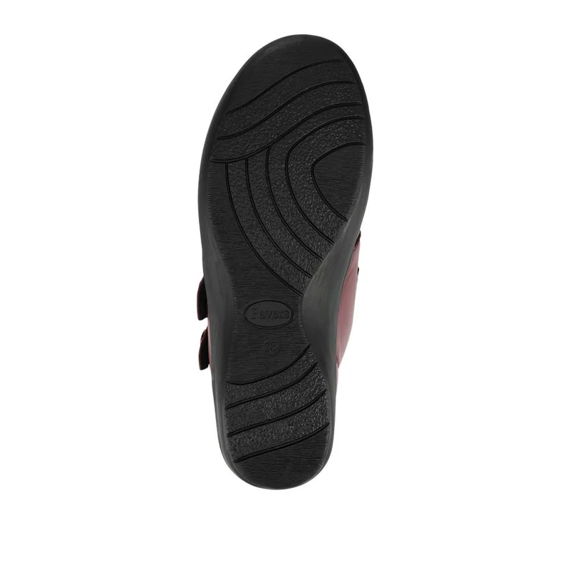 Wide Fit Leather Touch Fasten Boots - KF42005 / 328 423 - Burgundy