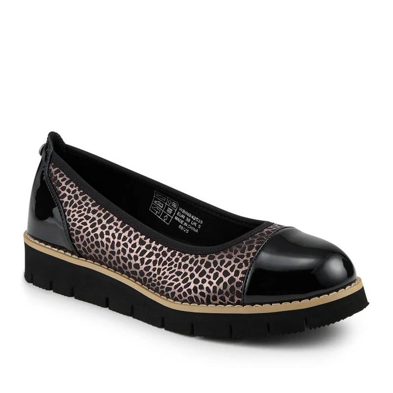 Chunky Platform Cushioned Slip On Shoes - WBINS42035 / 327 791 - Black-Pewter