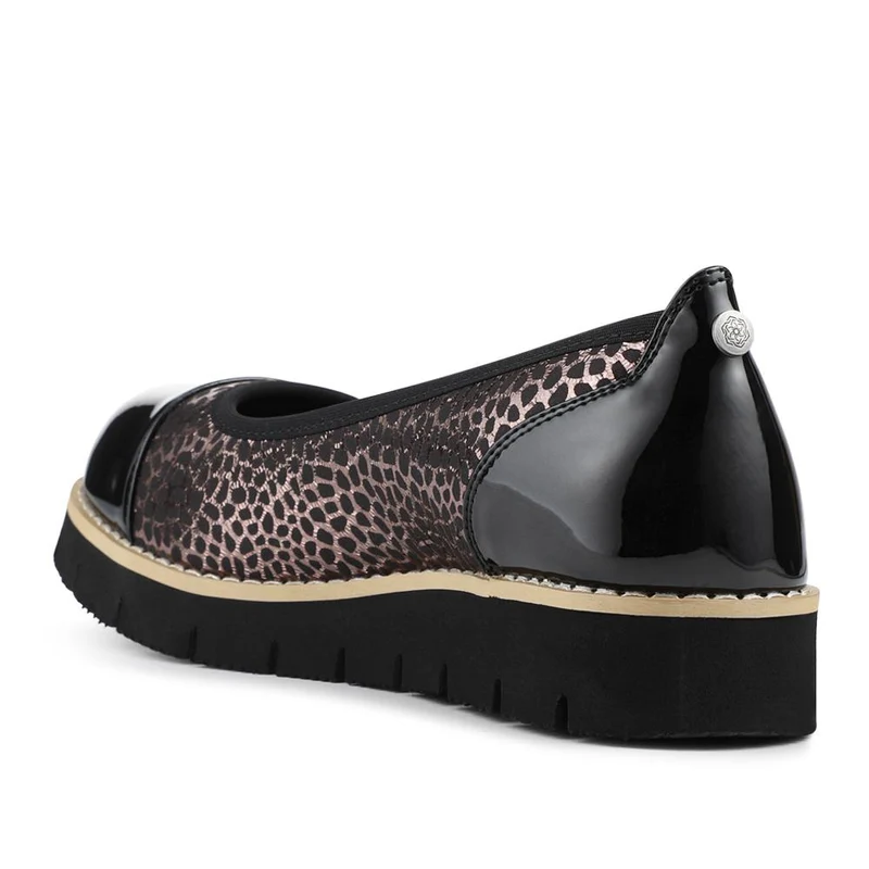 Chunky Platform Cushioned Slip On Shoes - WBINS42035 / 327 791 - Black-Pewter