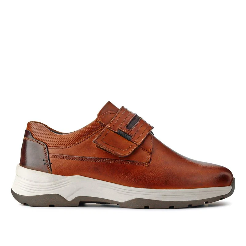 Wide-Fitting Casual Shoes - CALEB / 326 960 - Cognac
