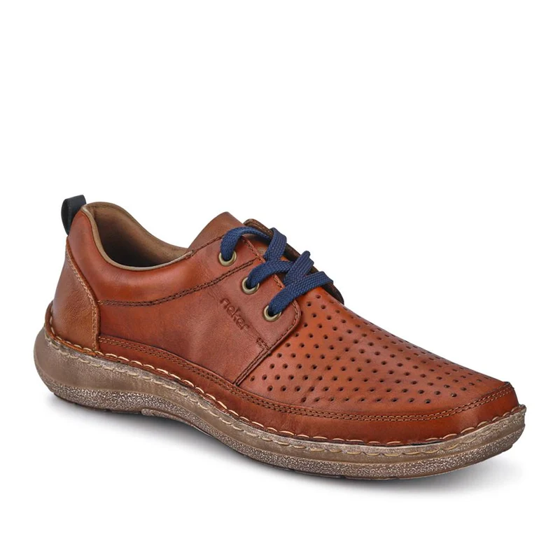 Wide-Fit Leather Slip-On Shoes - RKR41529 / 326 936 - Tan