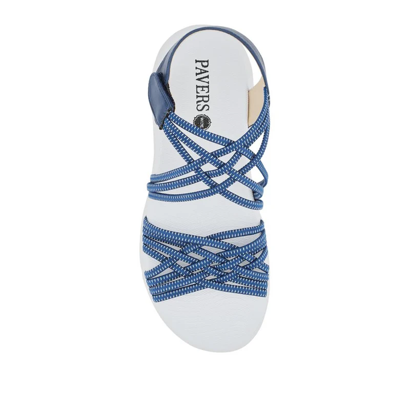 Wide Fit Stretchy Cushioned Sandals - WBINS41089 / 327 328 - Navy