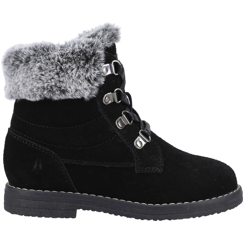 Hush Puppies Florence Wildlederstiefel für Mädchen – Schwarz