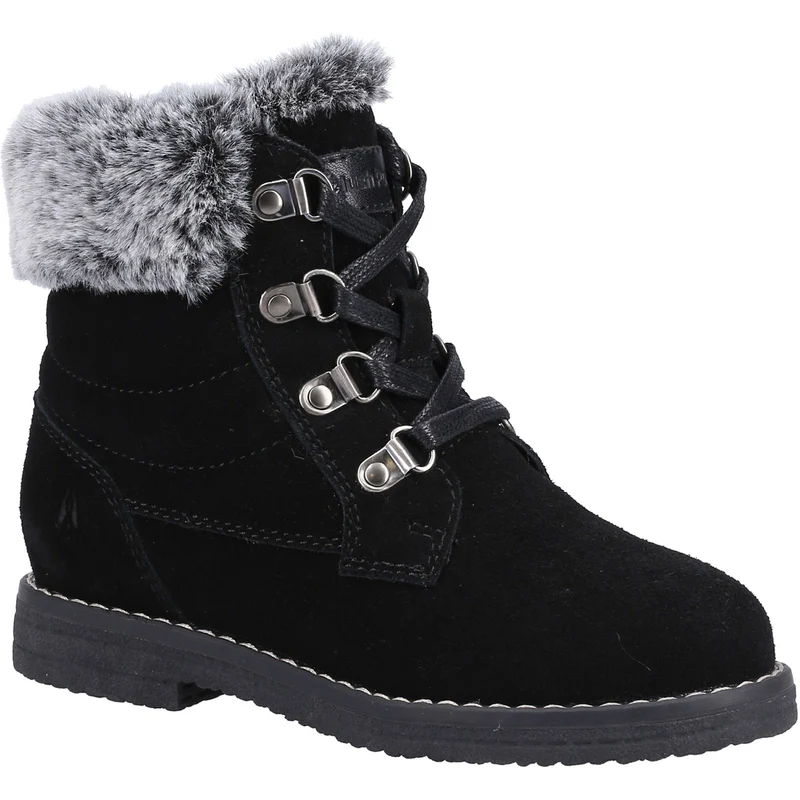 Hush Puppies Florence Wildlederstiefel für Mädchen – Schwarz