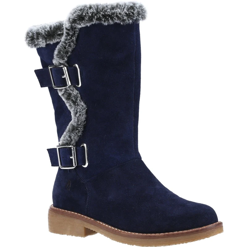 Hush Puppies Megan Wildleder-Mittelstiefel für Damen – Marineblau
