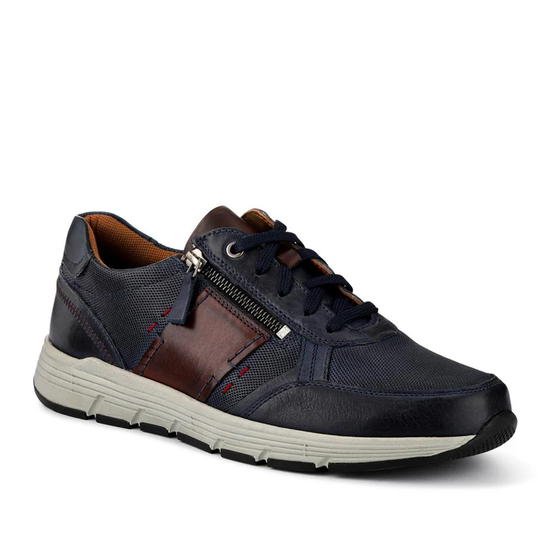 Leather Wide-Fit Slip-Ons - PARK41038 / 327 281 - Blue