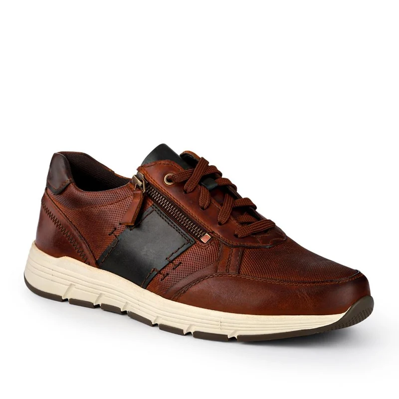 Leather Wide-Fit Slip-Ons - PARK41038 / 327 281 - Cognac