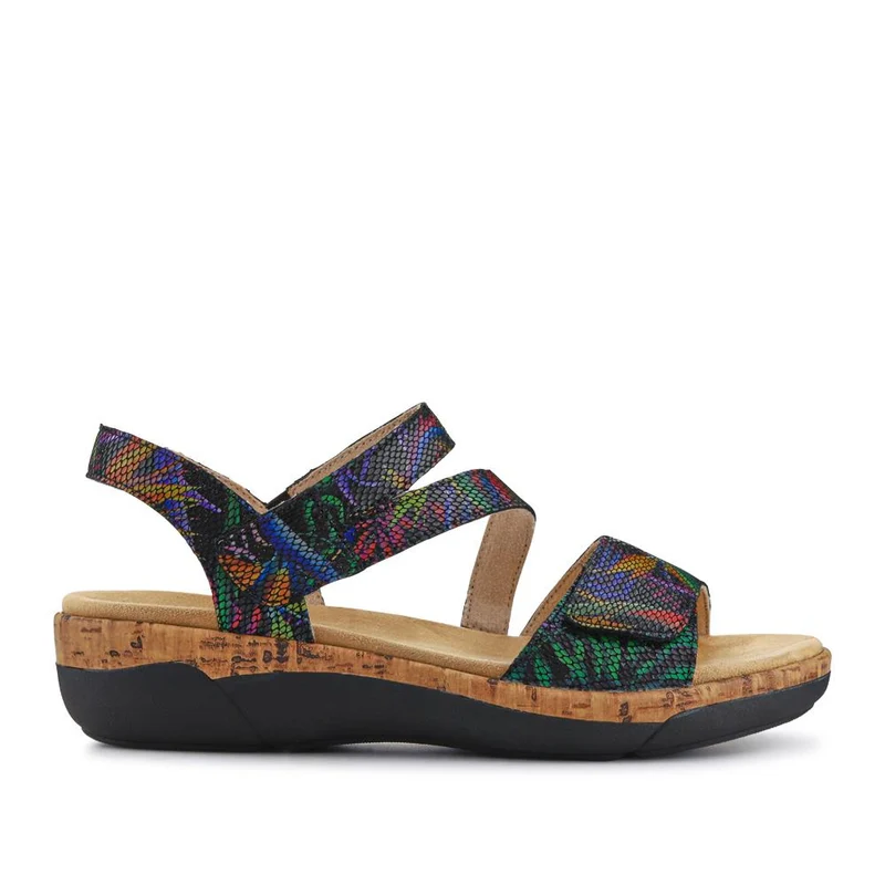 Chunky-Sole Leather Sandals - DRS41512 / 327 090 - Black Multi