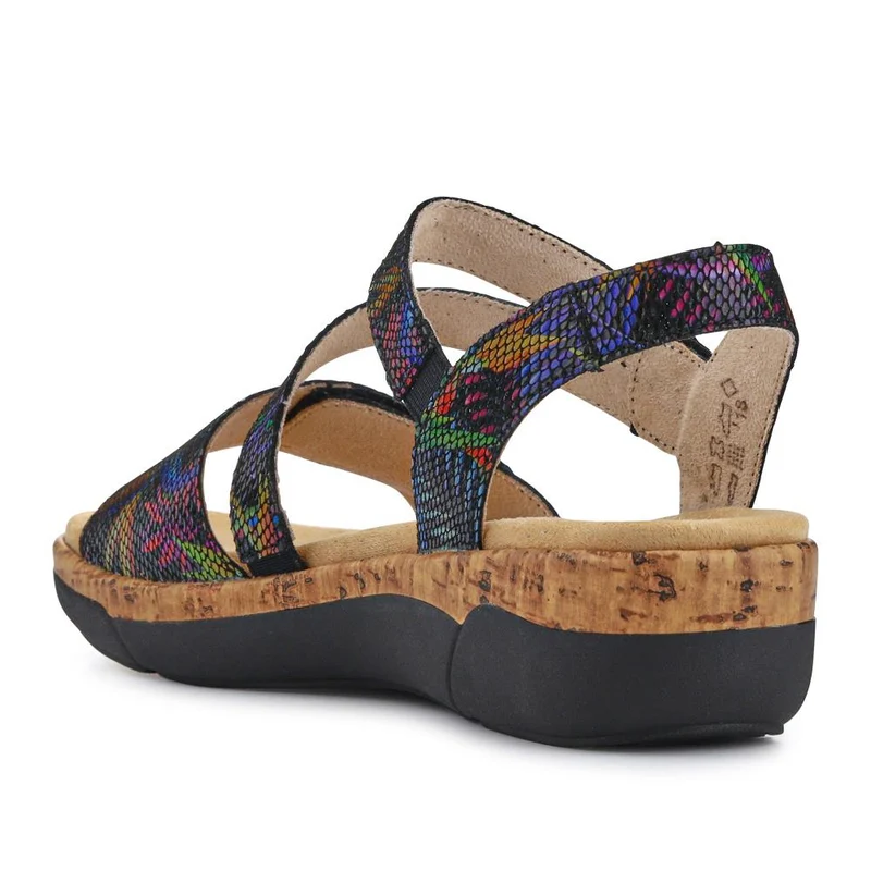 Chunky-Sole Leather Sandals - DRS41512 / 327 090 - Black Multi