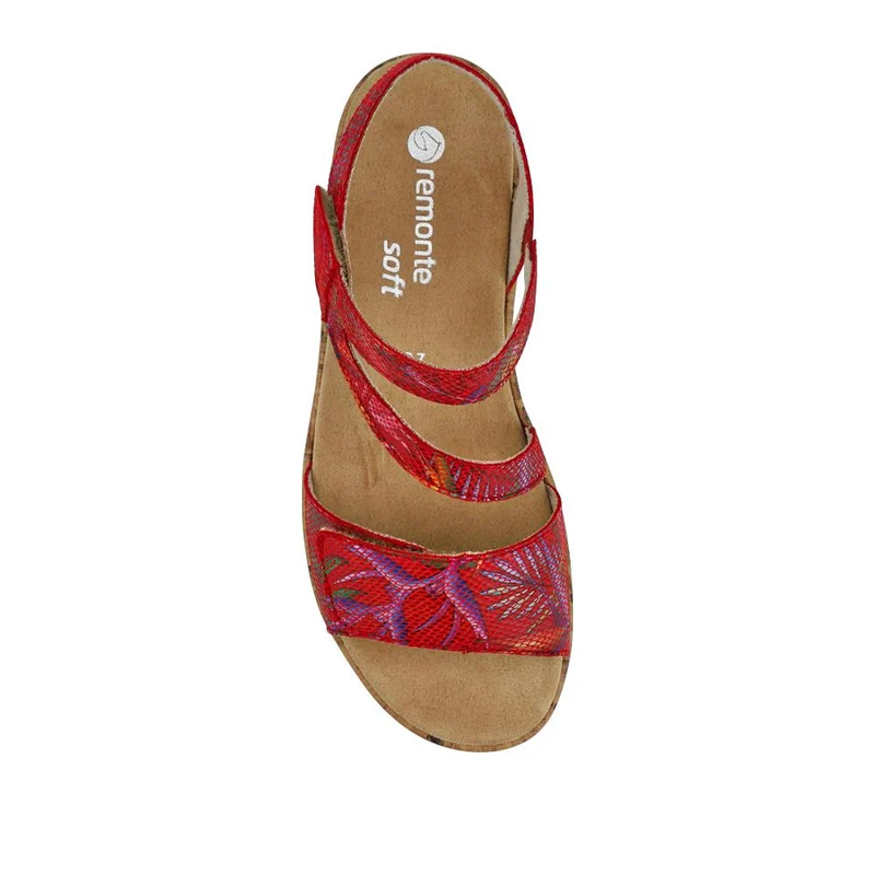Chunky-Sole Leather Sandals - DRS41512 / 327 090 - Red Multi