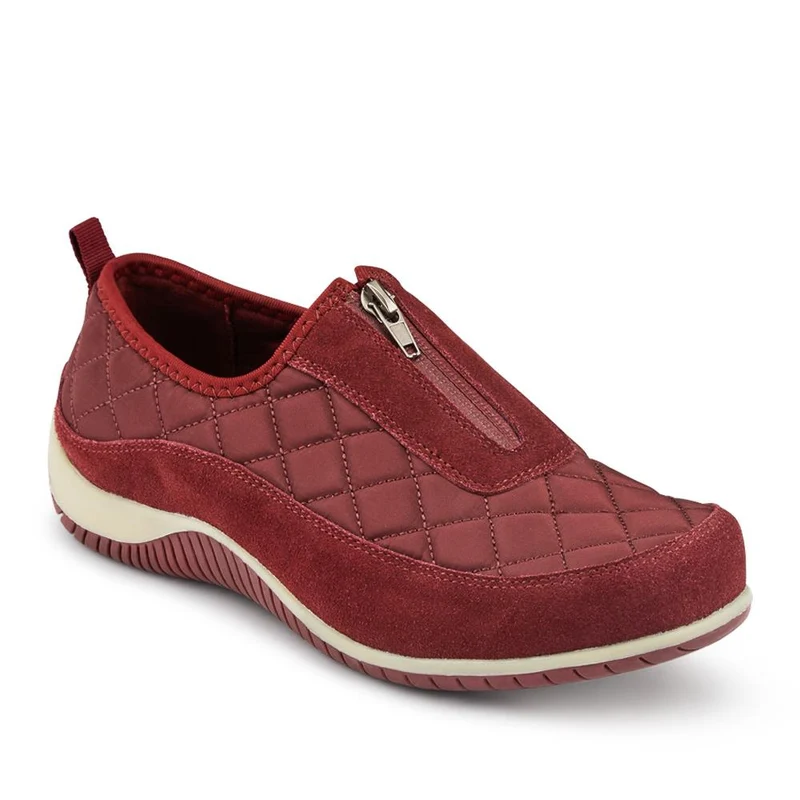 Wide-Fit Leather Slip-On Shoes With Zip Fastening - BRK42019 / 328 406