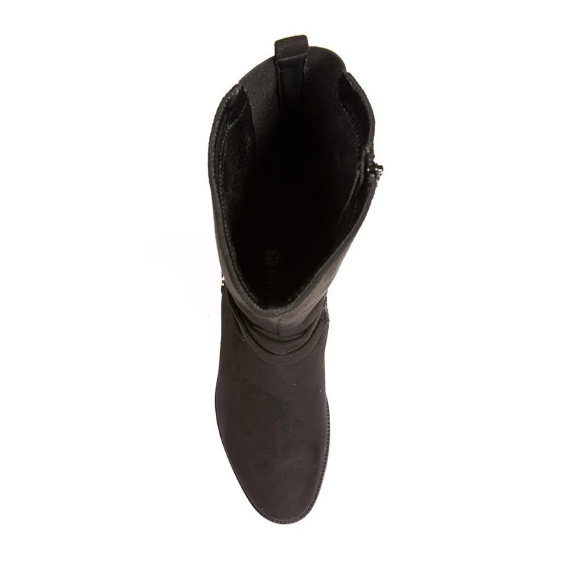 Stretch Back Buckle Detail Long Boots - WOIL40031 / 326 110 - Black