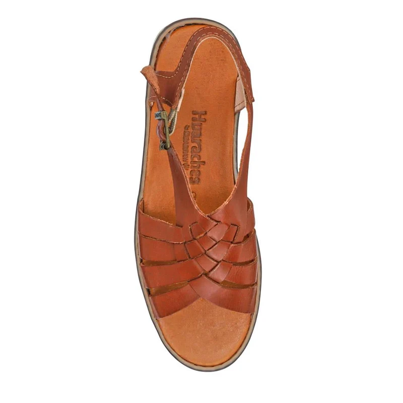 Adjustable-Buckled Leather Sandals - EDNB40092 / 326 912 - Brown