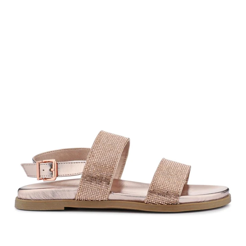 Buckled Slingback Sandals - PLAN41011 / 327 142 - Rose Gold