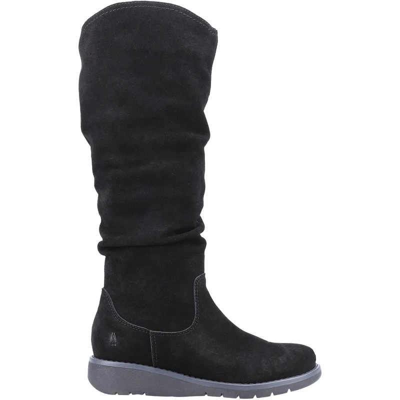Hush Puppies Hoher Damenstiefel „Lucinda“ aus Wildleder – Schwarz