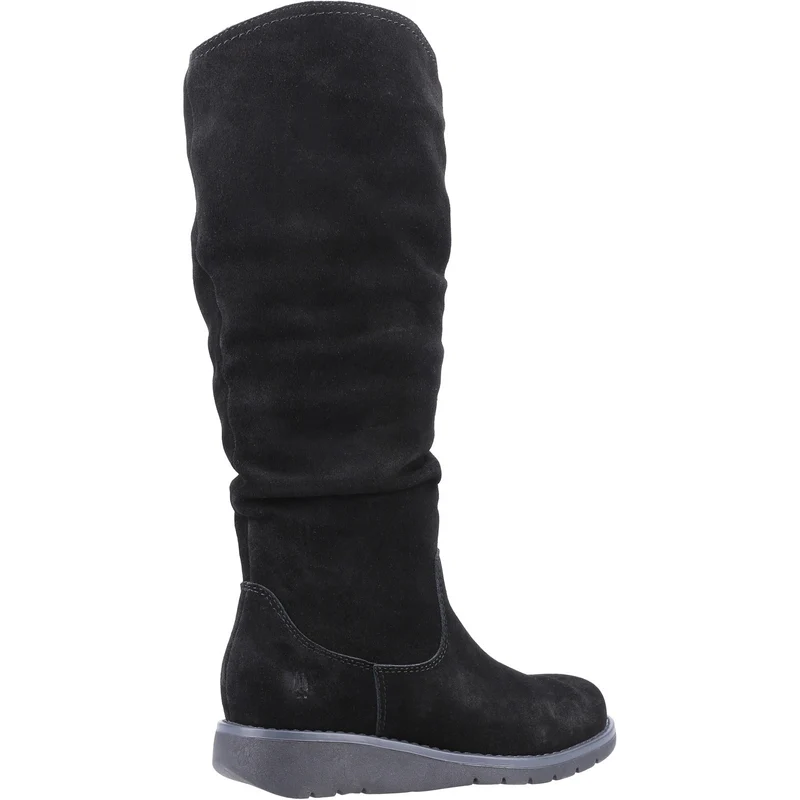 Hush Puppies Hoher Damenstiefel „Lucinda“ aus Wildleder – Schwarz