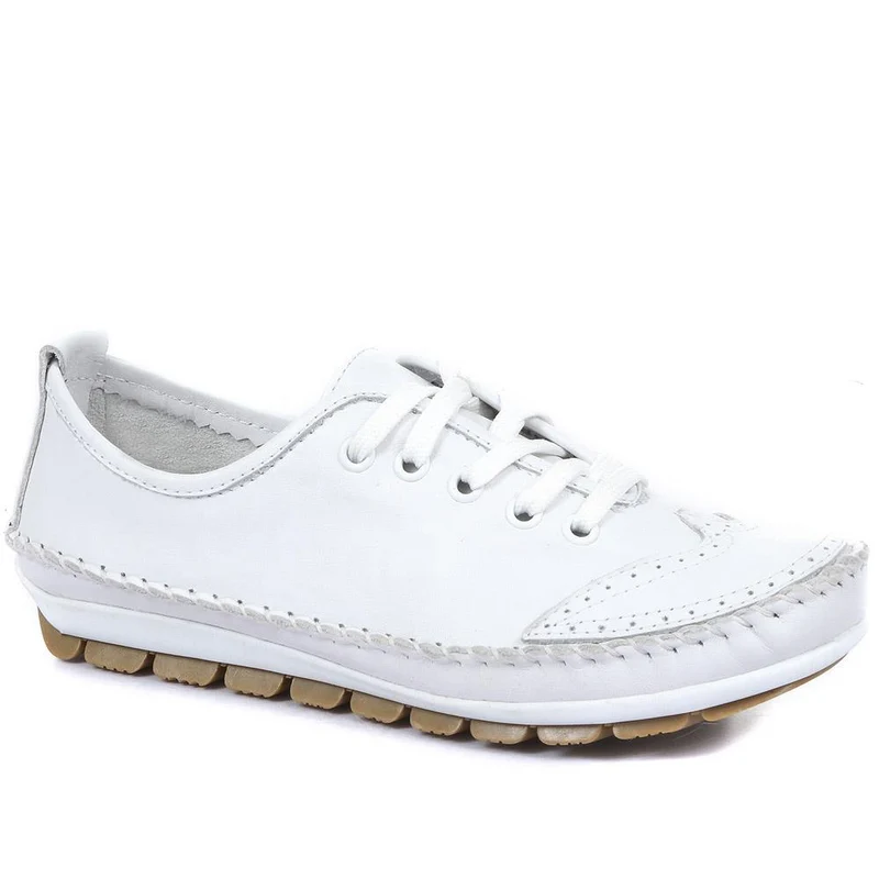 Leather Lace-Up Trainers - SIMIN31003 / 317 969 - White