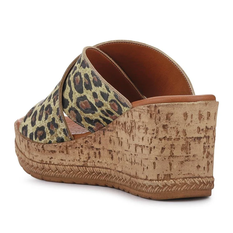 Premium Leather Wedge Heels - LUCK41007 / 327 391 - Leopard