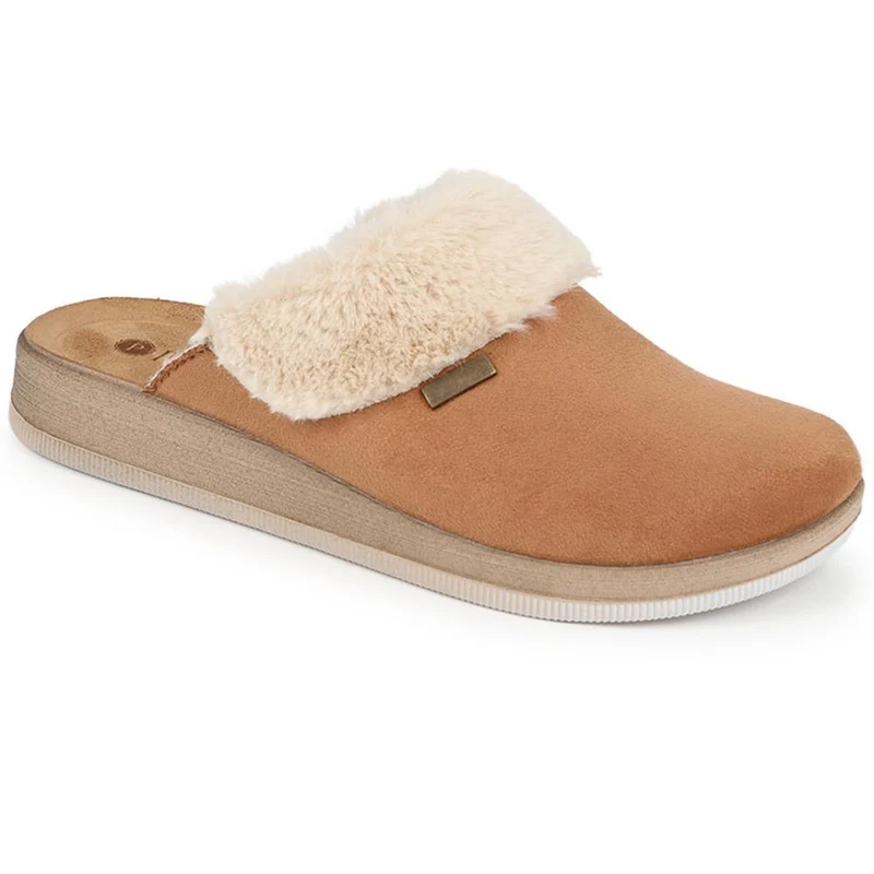 Faux-Fur Slipper Mules - INB40011 / 326 245 - Camel