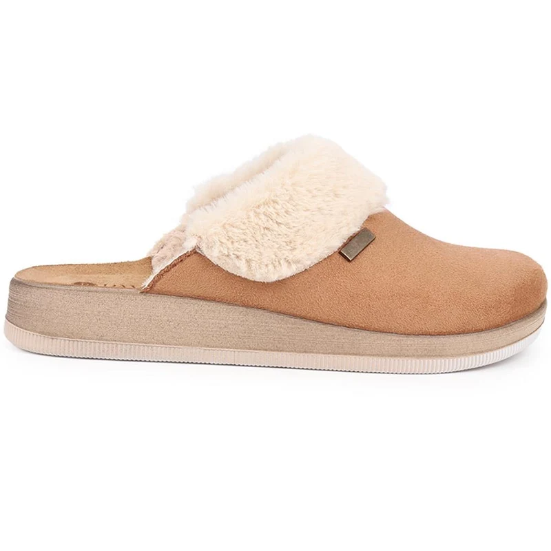 Faux-Fur Slipper Mules - INB40011 / 326 245 - Camel