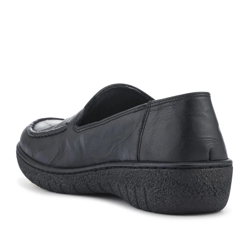 Loretta Smart Leather Loafers - HAK42002 / 327 851 - Black