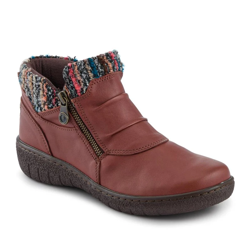 Loretta Knitted Cuff Zip-Up Boots - HAK42005 / 328 443