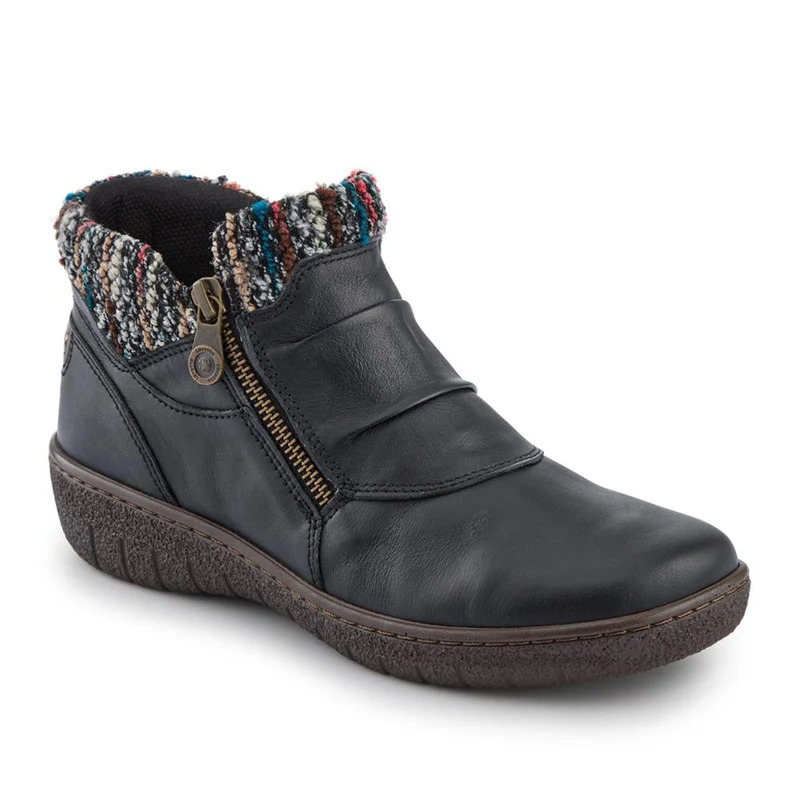 Loretta Knitted Cuff Zip-Up Boots - HAK42005 / 328 443