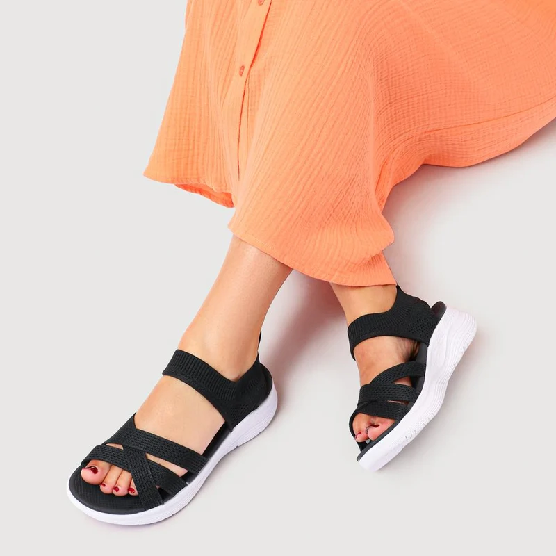 Elasticated Slip-On Sandals - XIAM41017 / 327 825 - Black