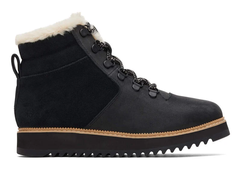 TOMS Damen-Stiefelette aus Mojave-Leder – Schwarz