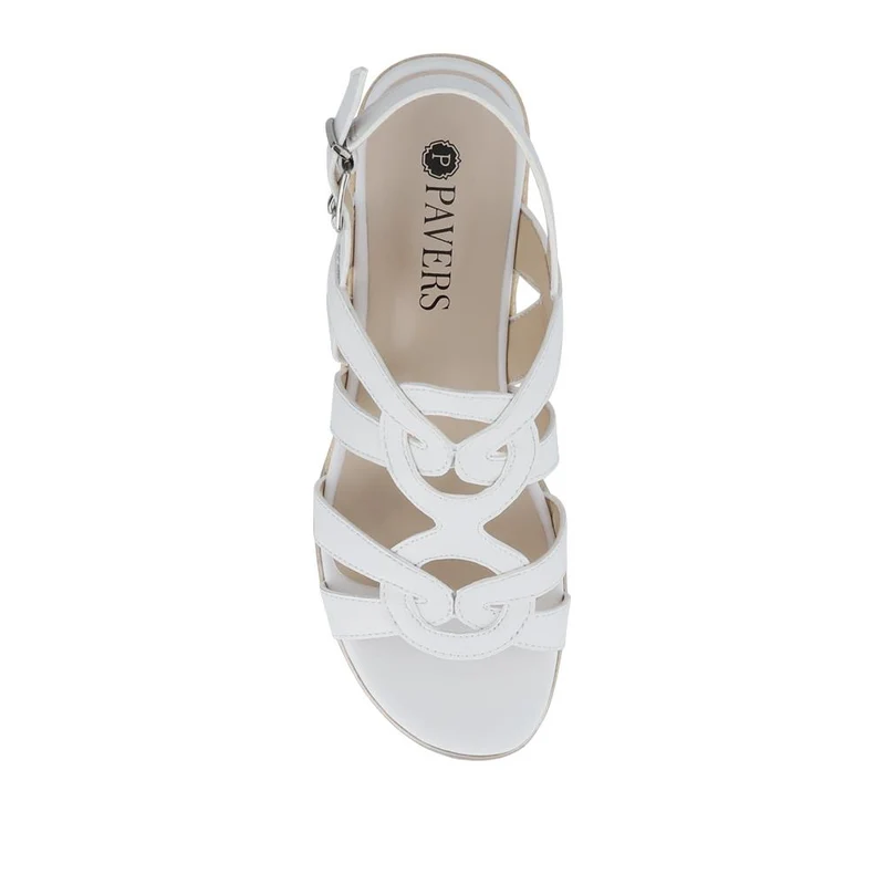 Strappy Wedge-Heeled Espadrilles - WBINS41042 / 327 223 - White