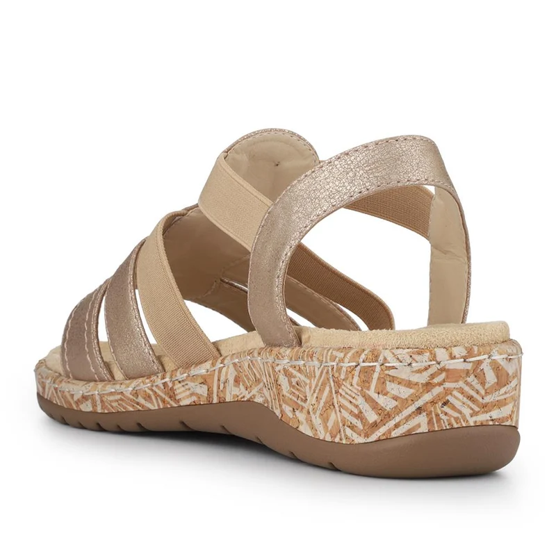 Wide Fit Floral Sandals - WBINS40272 / 327 450 - Gold