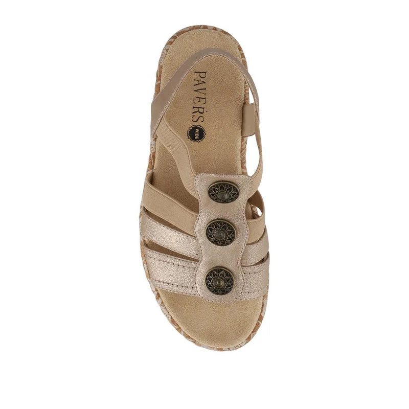 Wide Fit Floral Sandals - WBINS40272 / 327 450 - Gold