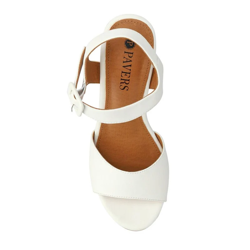 High Buckled Wedge Sandals - WOIL41051 / 327 394 - White