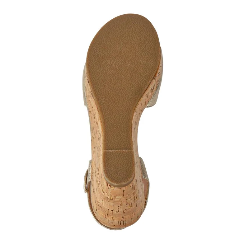 High Buckled Wedge Sandals - WOIL41051 / 327 394 - Gold