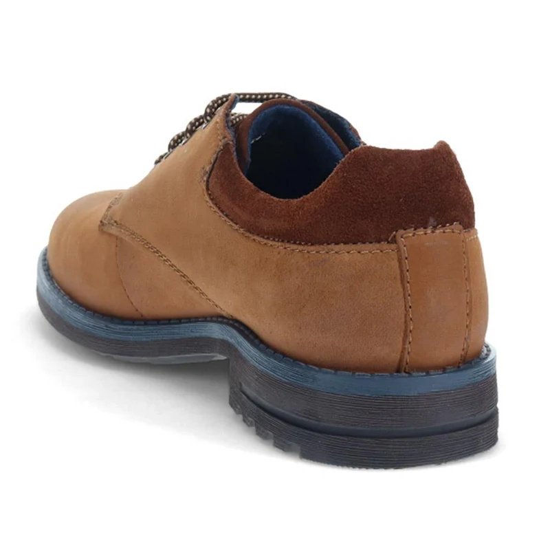 Casual Leather Lace-Up Shoes - BUG40503 / 325 722 - Dark Brown