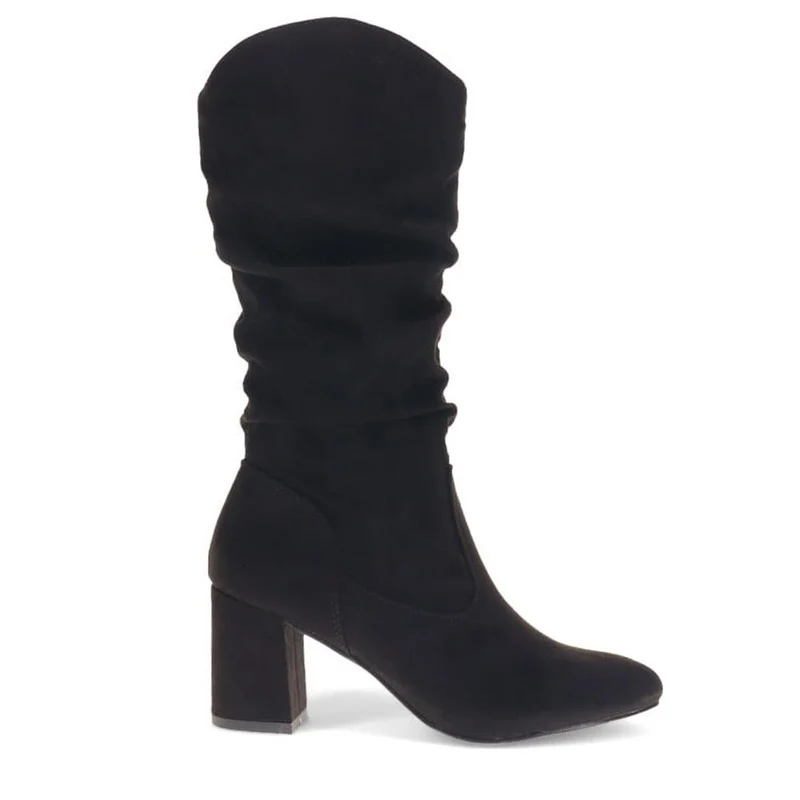 Block-Heeled Smart Long Boots - PLAN40003 / 326 235 - Black