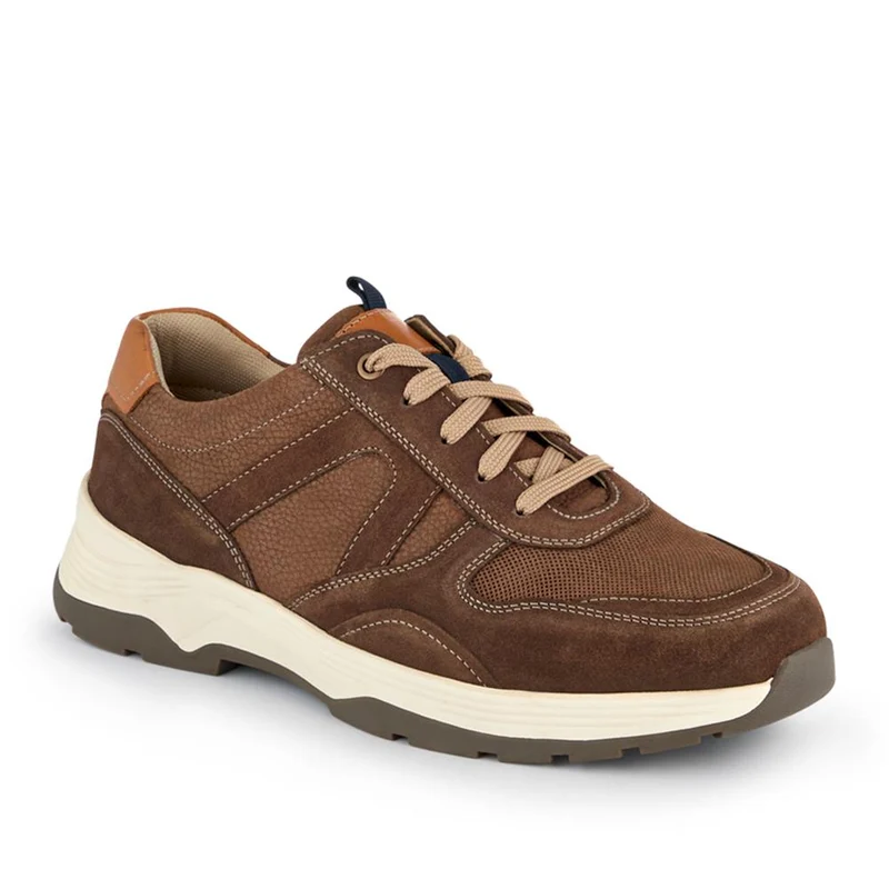 Ultra-Wide Lace-Up Trainers - GRANT / 326 967 - Brown