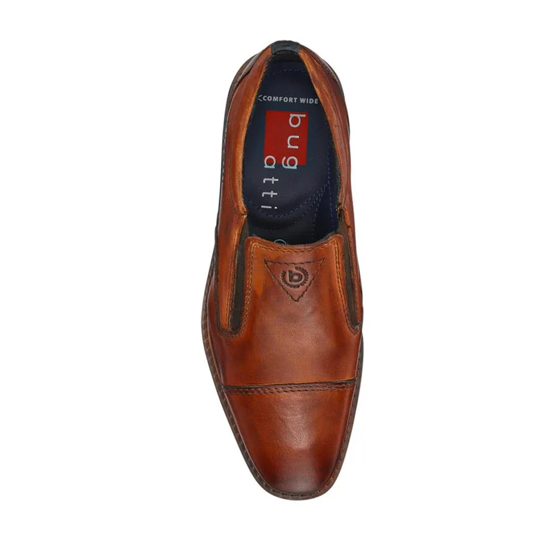 Leather Elasticated Slip-On Shoes - BUG41508 / 326 684 - Cognac