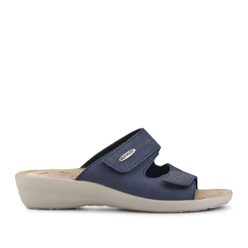 Fly Flot Dual Touch Fastening Leather Mules - FLY41049 / 326 679 - Blue