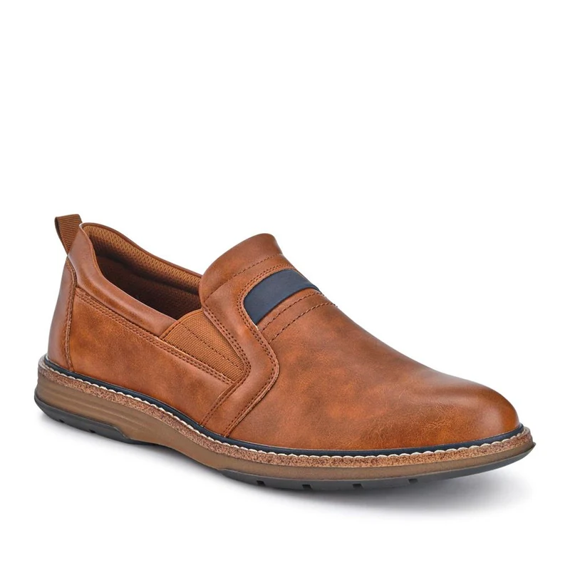 Wide Fit Elasticated Slip-On Shoes - JIAHU41001 / 327 497 - Tan