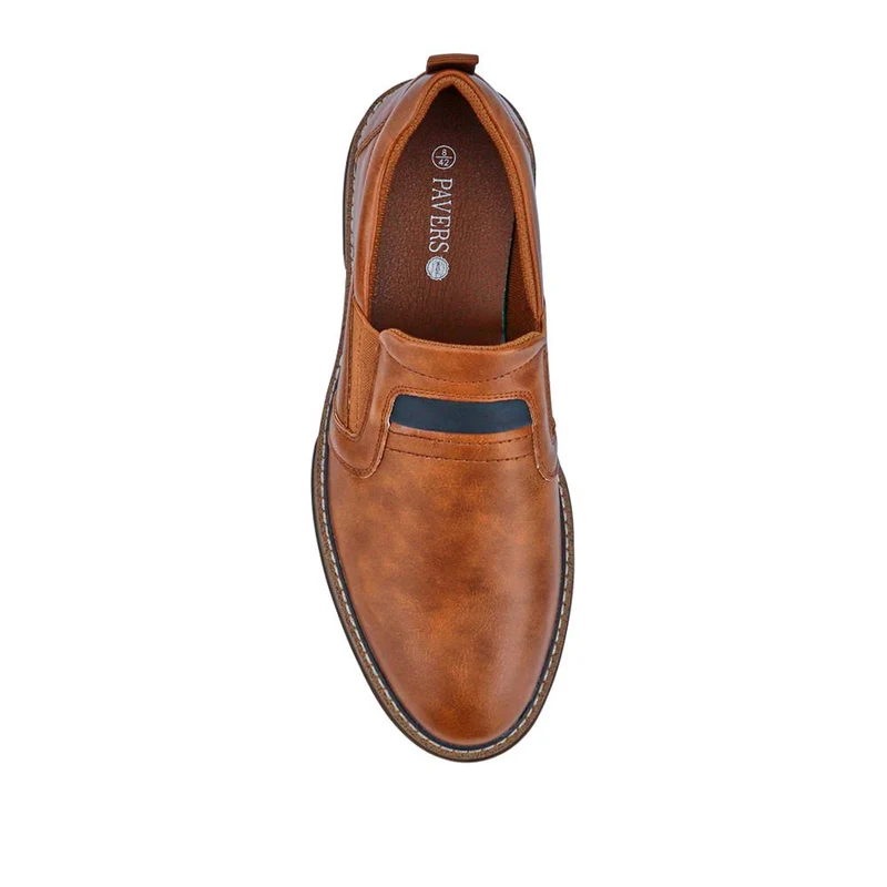 Wide Fit Elasticated Slip-On Shoes - JIAHU41001 / 327 497 - Tan