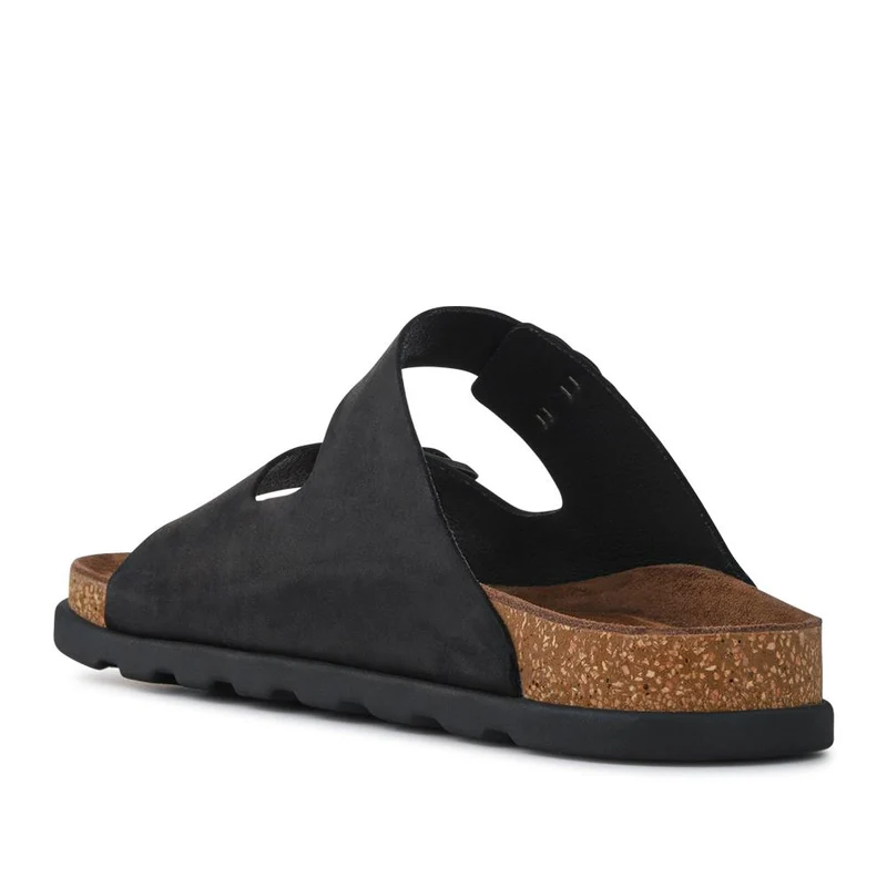 Extra-Wide Leather Mule Sandals - RKR41533 / 326 940 - Black