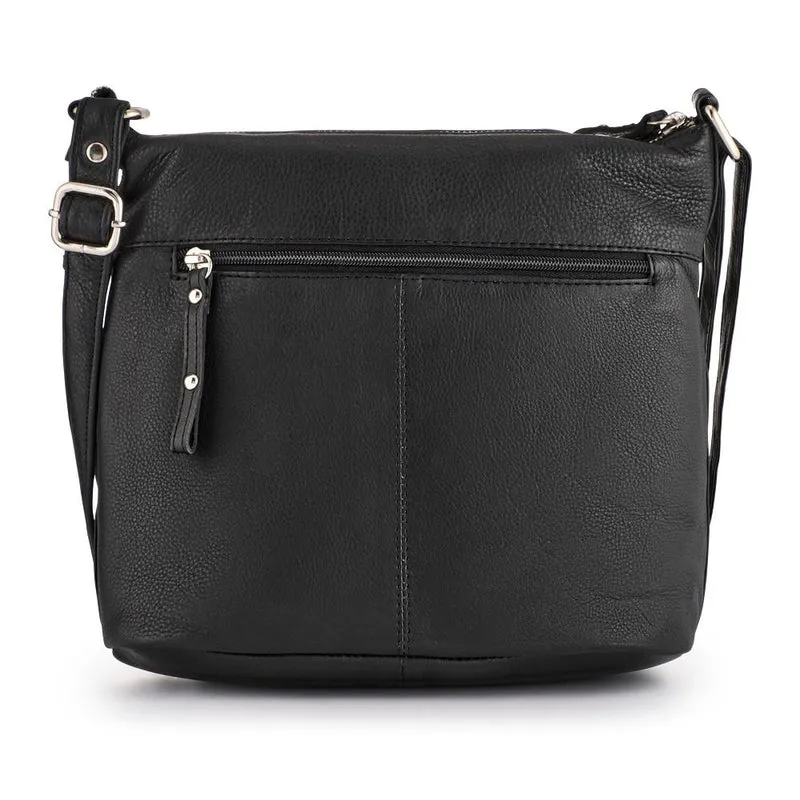 Leather Daily Zip-Close Crossbody Bag - JWNBG41003 / 327 771 - Black