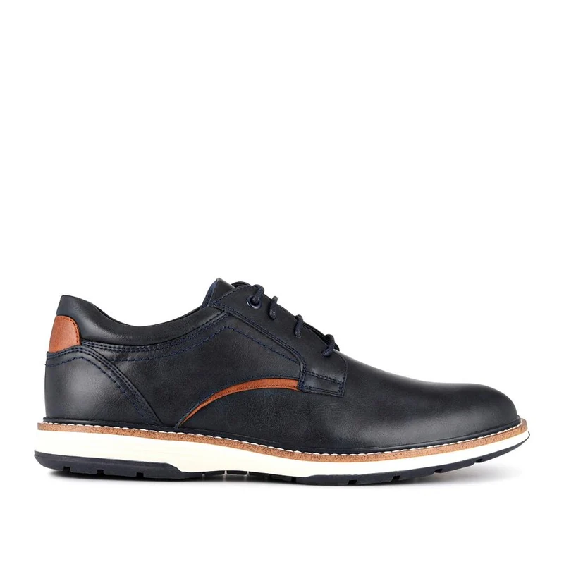 Wide Fit Lace-Up Casual Shoes - JIAHU40005 / 325 960 - Navy