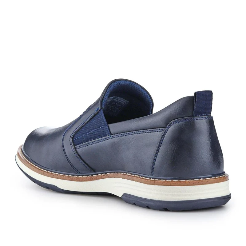 Wide Fit Elasticated Slip-On Shoes - JIAHU41001 / 327 497 - Navy