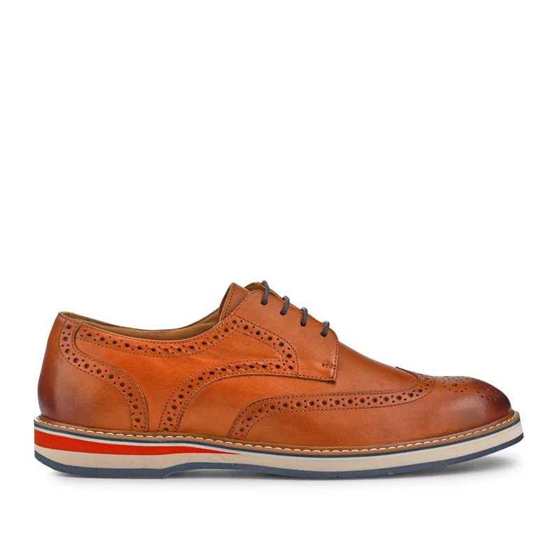 Smart Leather Lace-Up Shoes - PERFO41001 / 327 385 - Tan