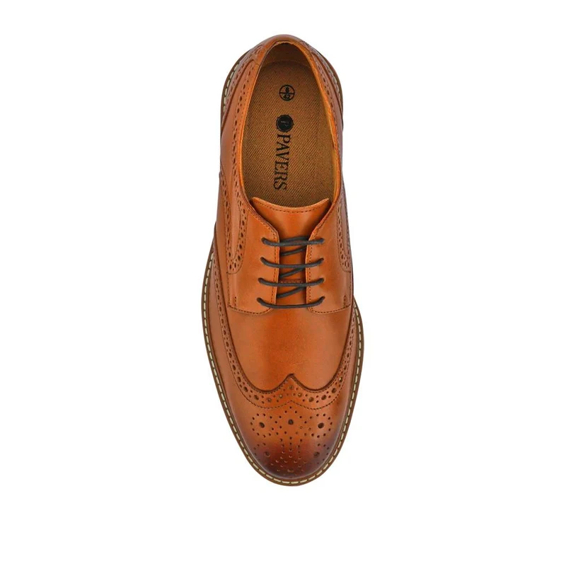 Smart Leather Lace-Up Shoes - PERFO41001 / 327 385 - Tan